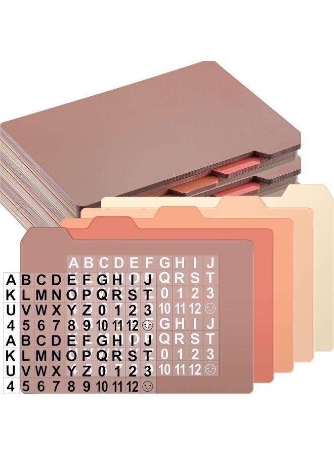 Harloon 52 Pcs Dry Erase Index Card Guide Set Include 50 Index Card Dividers 2 Number Alphabet Sticker Index Card Dividers with Tabs Photo Dividers for Office Business(4 x 6 Inch,Boho Rose) - Image 1