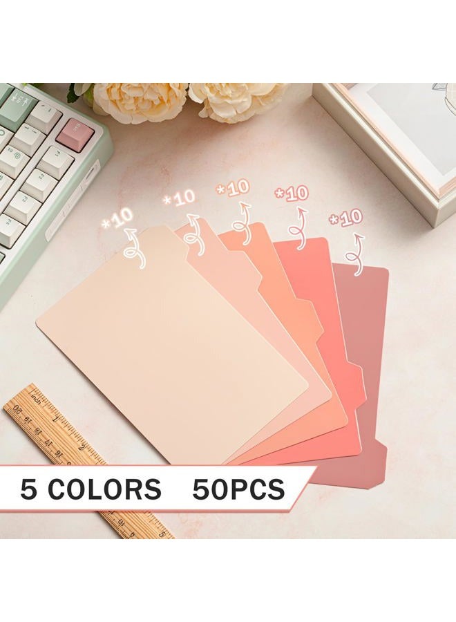 Harloon 52 Pcs Dry Erase Index Card Guide Set Include 50 Index Card Dividers 2 Number Alphabet Sticker Index Card Dividers with Tabs Photo Dividers for Office Business(4 x 6 Inch,Boho Rose) - Image 3