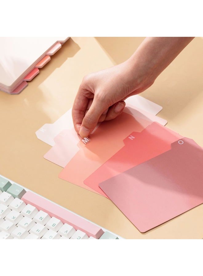 Harloon 52 Pcs Dry Erase Index Card Guide Set Include 50 Index Card Dividers 2 Number Alphabet Sticker Index Card Dividers with Tabs Photo Dividers for Office Business(4 x 6 Inch,Boho Rose) - Image 4