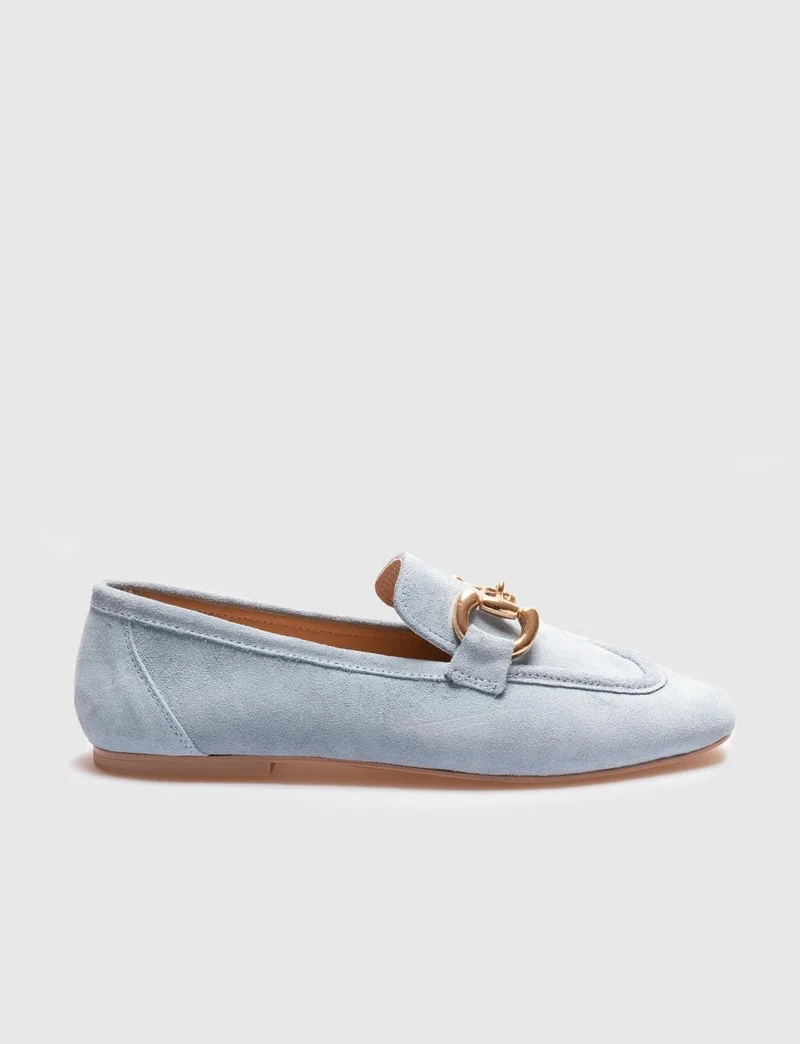كاباني Genuine Leather Blue Suede Women's Loafer