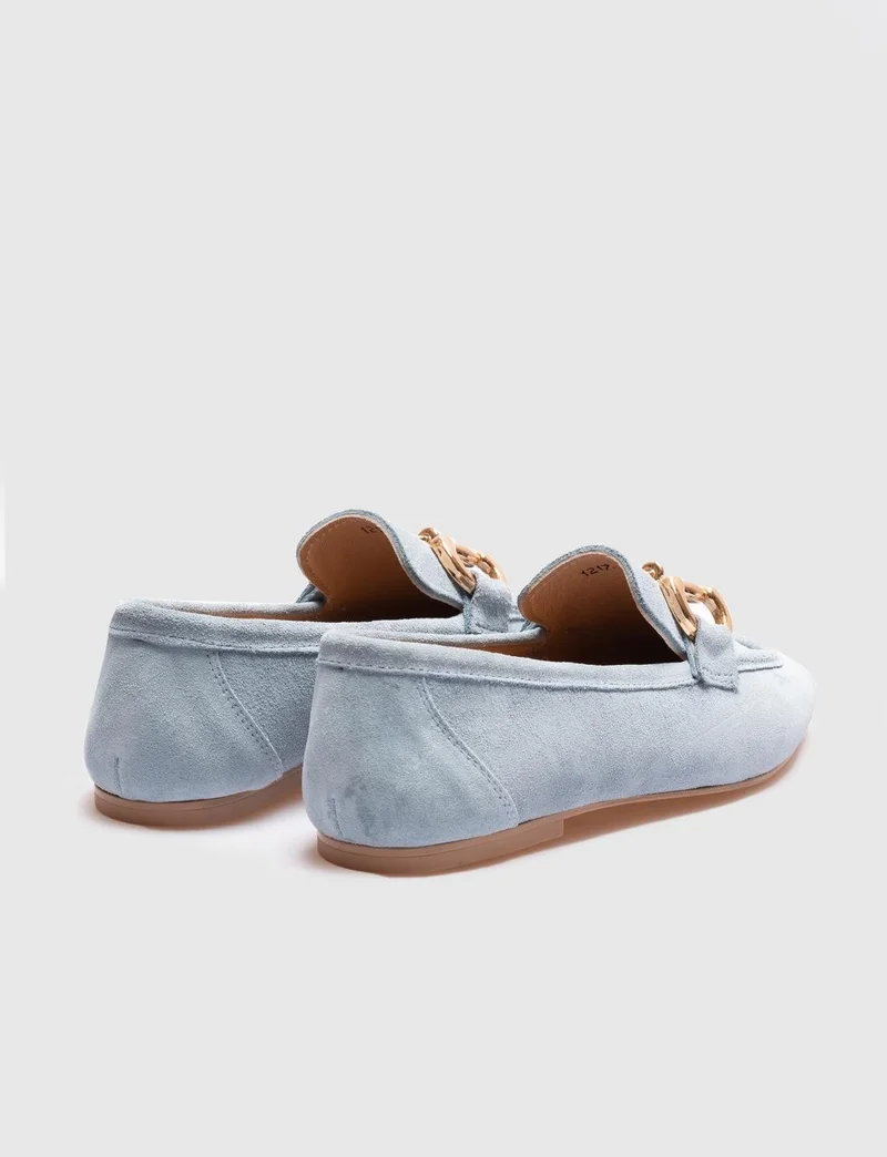 كاباني Genuine Leather Blue Suede Women's Loafer