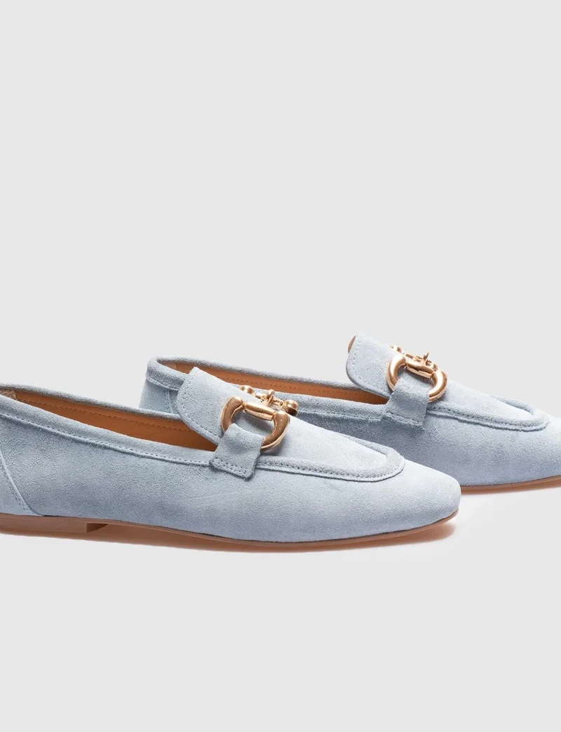 كاباني Genuine Leather Blue Suede Women's Loafer