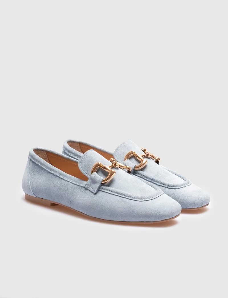 كاباني Genuine Leather Blue Suede Women's Loafer
