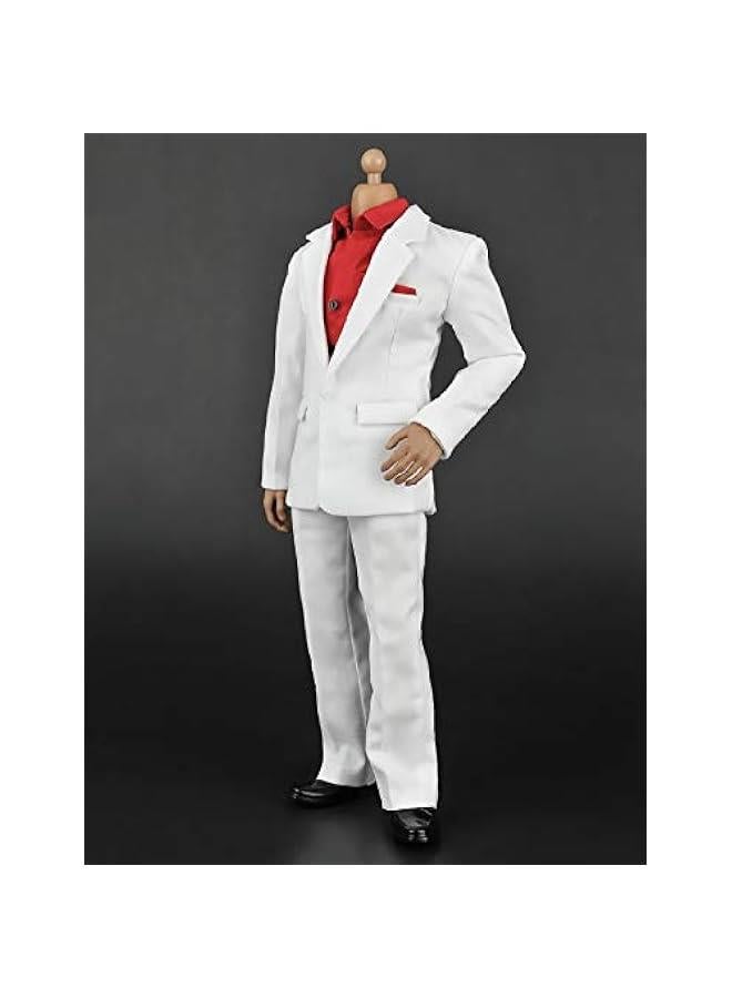 1/6 Scale Male Figure Doll Clothes, Handmade Full Suit, Jacket, Shirt, Pant & Accessories Outfit for 12 Male Action Figure DC082 (White)  - Image 3