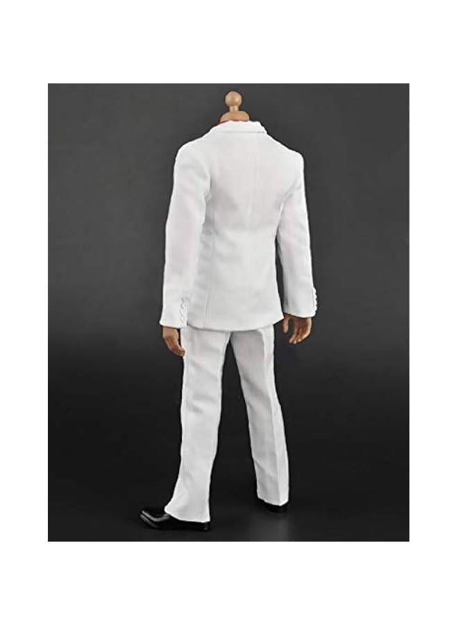 1/6 Scale Male Figure Doll Clothes, Handmade Full Suit, Jacket, Shirt, Pant & Accessories Outfit for 12 Male Action Figure DC082 (White)  - Image 5
