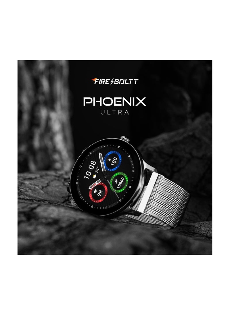 Generic - Fire-Boltt Phoenix Ultra Luxury Stainless Steel, Bluetooth Calling Smart Watch, AI Voice Assistant, Metal Body with 120+ Sports Modes, SpO2, Heart Rate Monitoring (Silver) - Image 1
