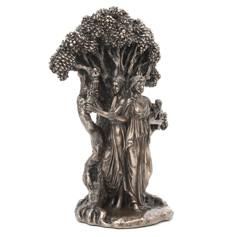 Veronese Design 7 1/4"" Triple Moon Goddess Hecate Resin Statue Antique Bronze Finish - Image 2