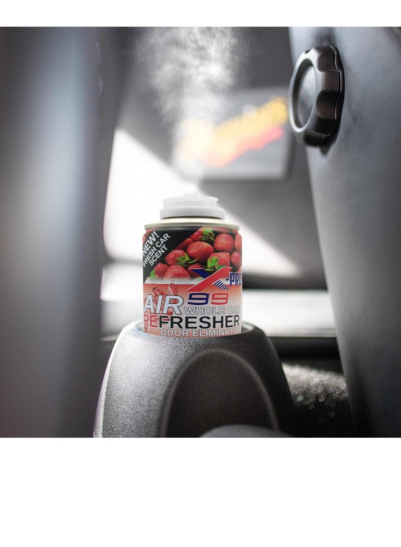 X Pro 99 X-PRO X99 Whole Car Air Refresher Combo 200ml Cherry and Strawberry Car AC Vent Cleaner Interior Odor Eliminator Long Lasting Cabin Freshener Spray for Cars SUV Truck Removes Smoke Food Pet Smell Air Conditioner Freshener - Image 4