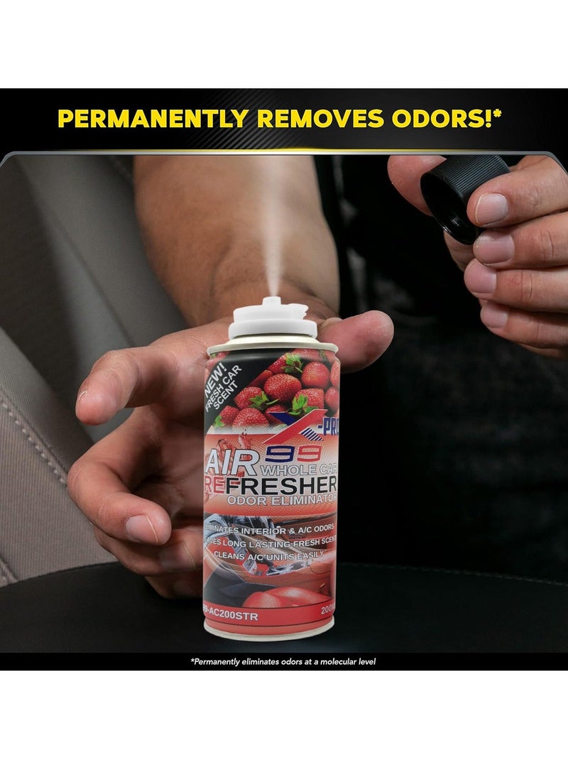 X Pro 99 X-PRO X99 Whole Car Air Refresher Combo 200ml Cherry and Strawberry Car AC Vent Cleaner Interior Odor Eliminator Long Lasting Cabin Freshener Spray for Cars SUV Truck Removes Smoke Food Pet Smell Air Conditioner Freshener - Image 5