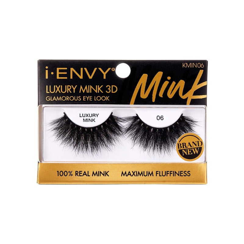 i.Envy i-ENVY Luxury Mink collection 100% Real Mink (1 PACK, 6i-ENVY False Lashes Luxury Mink Collection Eyelashes 100% Real Mink Glamorous Eye Look Lashes Maximum Fluffiness 3D Multi-Curl Angle - Image 1
