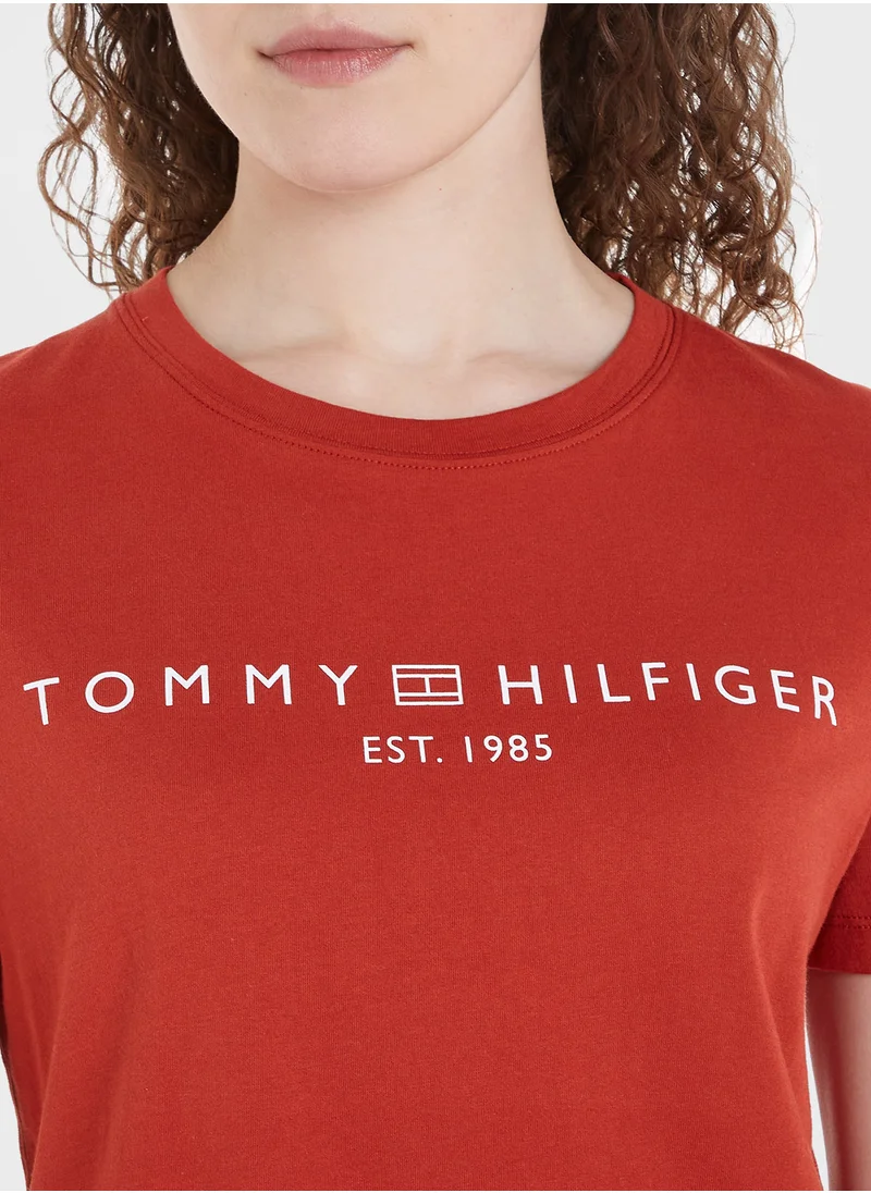 تومي هيلفيغر Crew Neck Logo T-Shirt