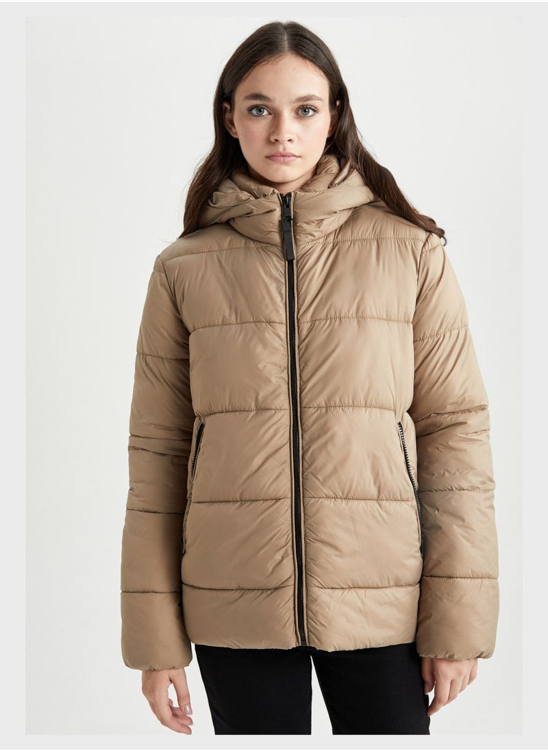 DeFacto Water-Proof Regular Fit Hooded Puffer Jacket  - Image 1