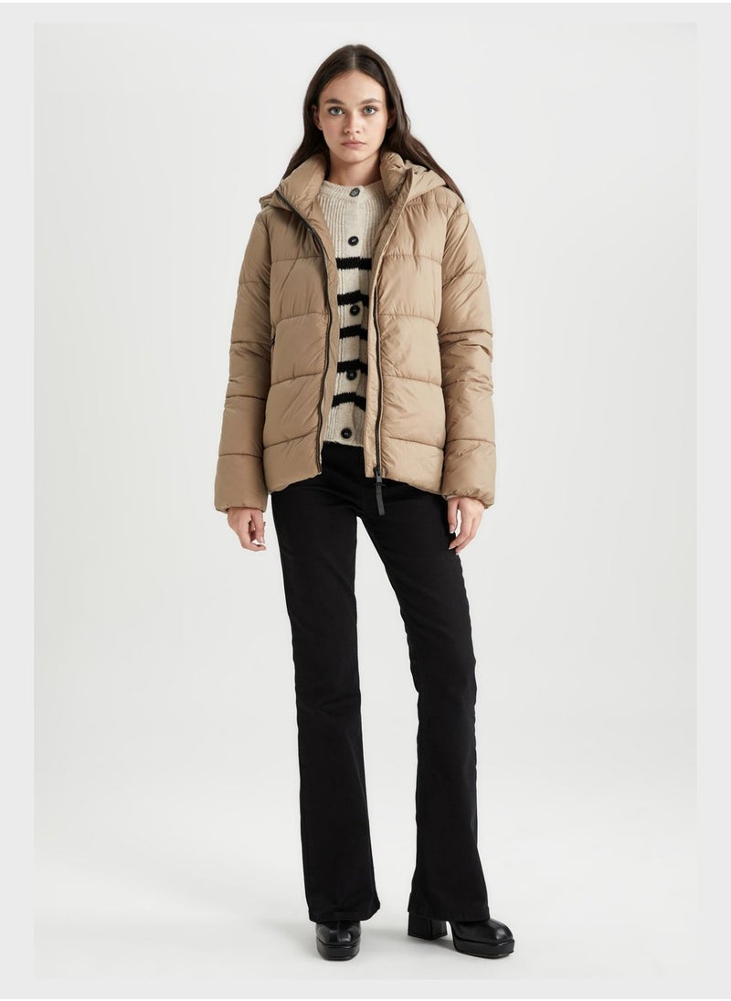 DeFacto Water-Proof Regular Fit Hooded Puffer Jacket  - Image 4