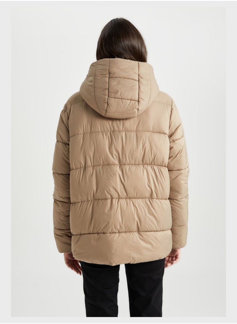 DeFacto Water-Proof Regular Fit Hooded Puffer Jacket  - Image 2