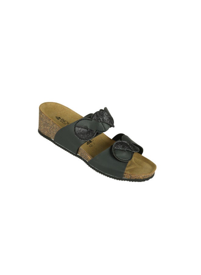BiOCHIC - Biochic Ladies Mid Wedge 2 Strap 012-470 1325-Black - Image 1