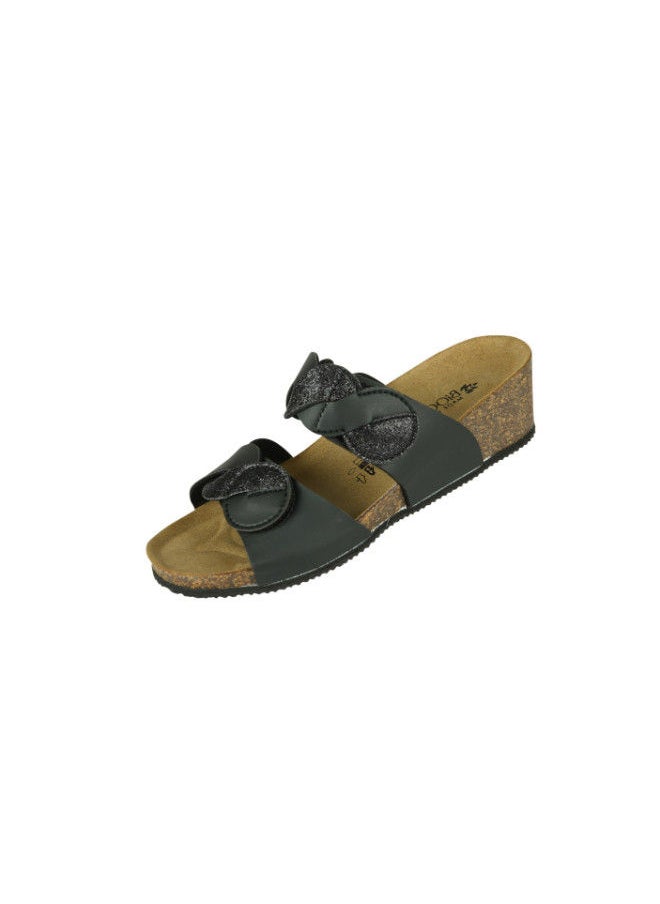 BiOCHIC - Biochic Ladies Mid Wedge 2 Strap 012-470 1325-Black - Image 1