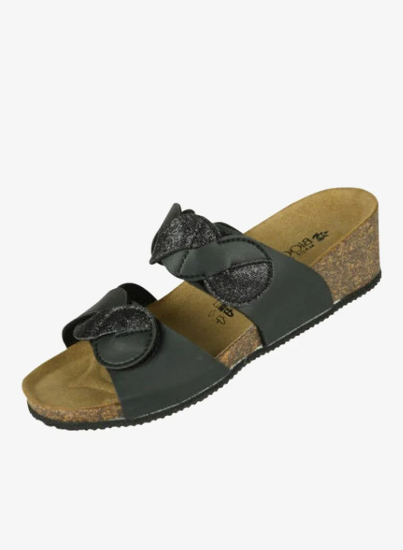 Biochic Black Biochic Ladies Mid Wedge 2 Strap 012-470 1325-Black for Women | Best Price UAE