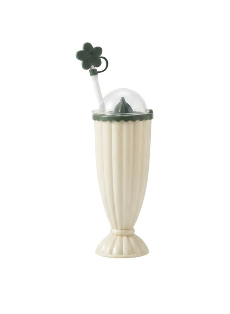 2-in-1 Manual Citrus Juicer with Cup, Lid & Straw - Image 1