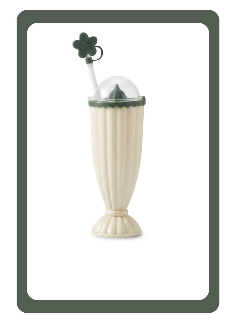 2-in-1 Manual Citrus Juicer with Cup, Lid & Straw - Image 3