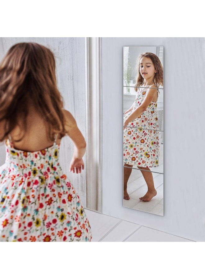 6 pieces of self-adhesive acrylic wall mirror stickers, 30cm long x 20cm wide. Safe, shatterproof plastic mirrors that can be placed side by side to create a large mirror. Ideal for children's rooms, bedrooms, and home decor. - Image 2