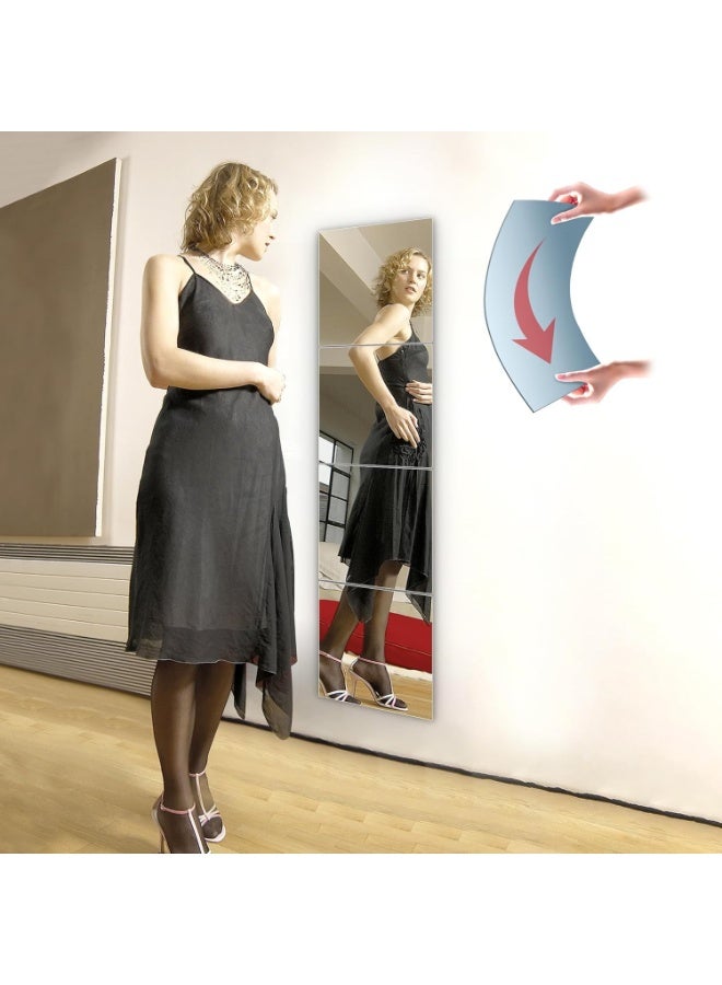 6 pieces of self-adhesive acrylic wall mirror stickers, 30cm long x 20cm wide. Safe, shatterproof plastic mirrors that can be placed side by side to create a large mirror. Ideal for children's rooms, bedrooms, and home decor. - Image 1