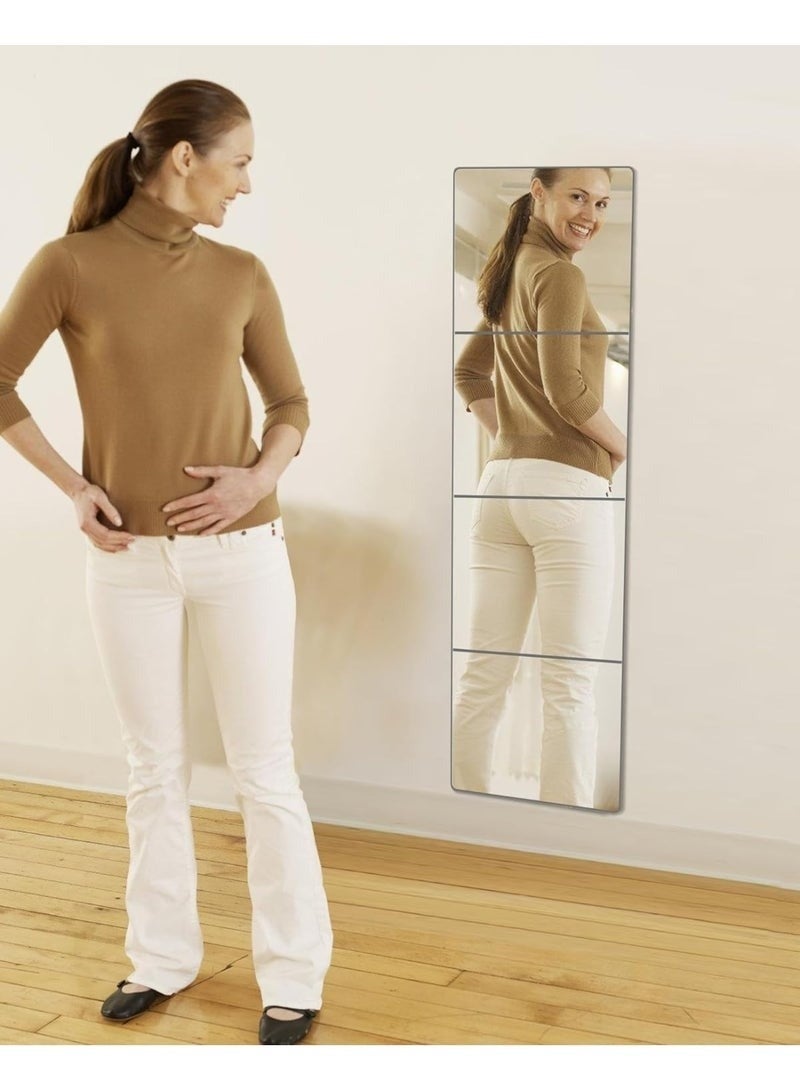 6 pieces of self-adhesive acrylic wall mirror stickers, 30cm long x 20cm wide. Safe, shatterproof plastic mirrors that can be placed side by side to create a large mirror. Ideal for children's rooms, bedrooms, and home decor. - Image 4