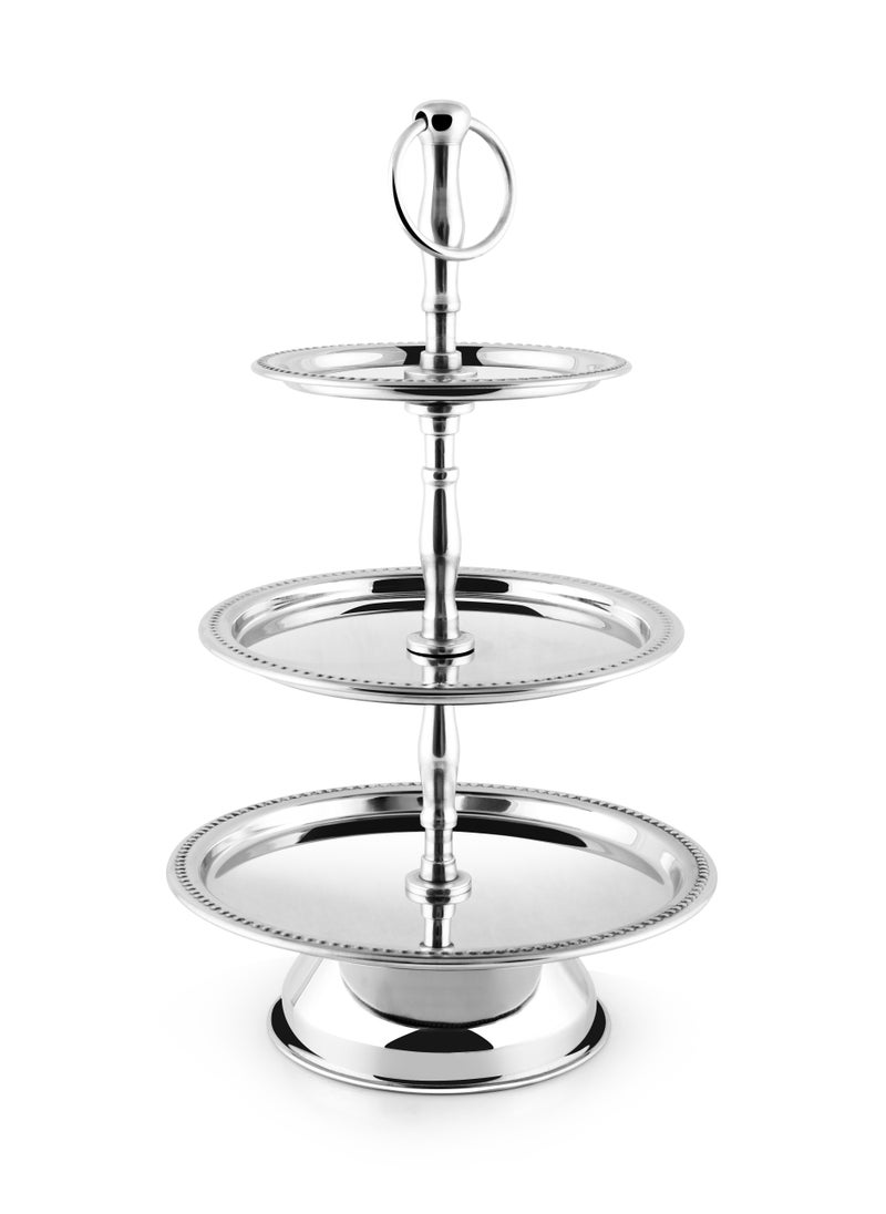 BLACKSTONE - Stainless Steel Tray Dessert Stand Pastry Stand Cake Stand Serving Platter Serving Plate Tray 3 TIER - Image 1