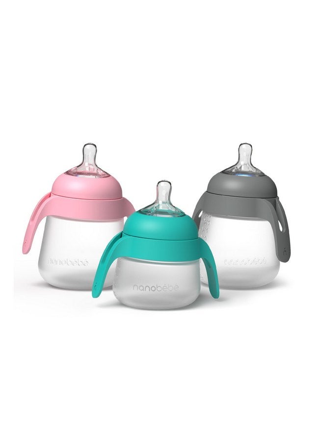 Nanobebe Flexy Bottle Handles, Easy-Grip Ergonomic Handles, Transitional Sippy Cup Handles 2-Pack, Pink - Image 4