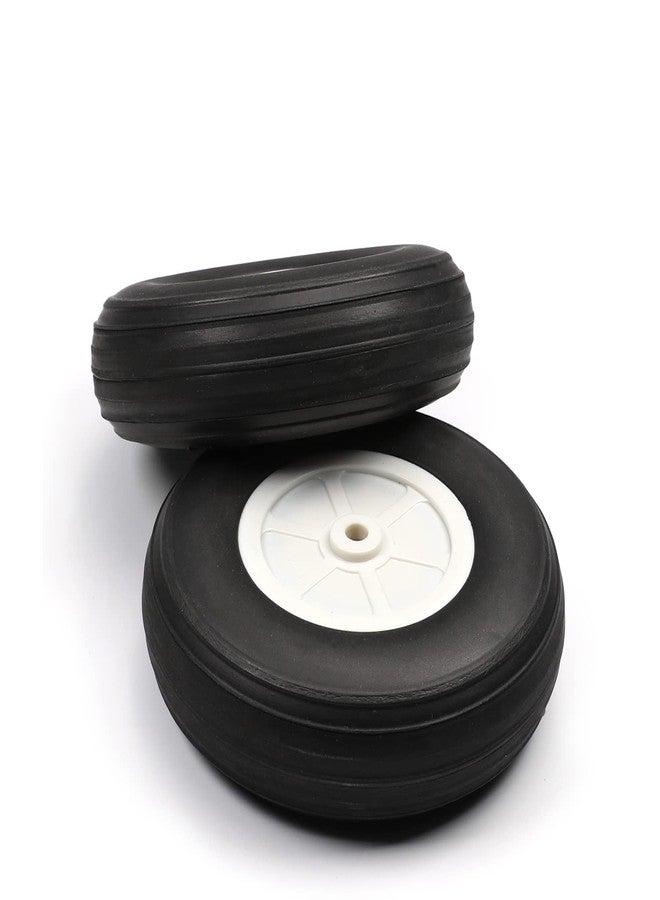 Fielect فيلكت 3.5 بوصة طائرة نموذجية RC إطارات خلفية خفيفة الوزن مجموعة إطارات وعجلات لطائرة RC إطارات إسفنجية PU مع محور بلاستيكي 2 قطع - Image 3