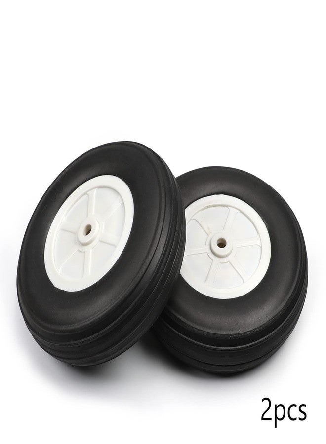 Fielect فيلكت 3.5 بوصة طائرة نموذجية RC إطارات خلفية خفيفة الوزن مجموعة إطارات وعجلات لطائرة RC إطارات إسفنجية PU مع محور بلاستيكي 2 قطع - Image 4