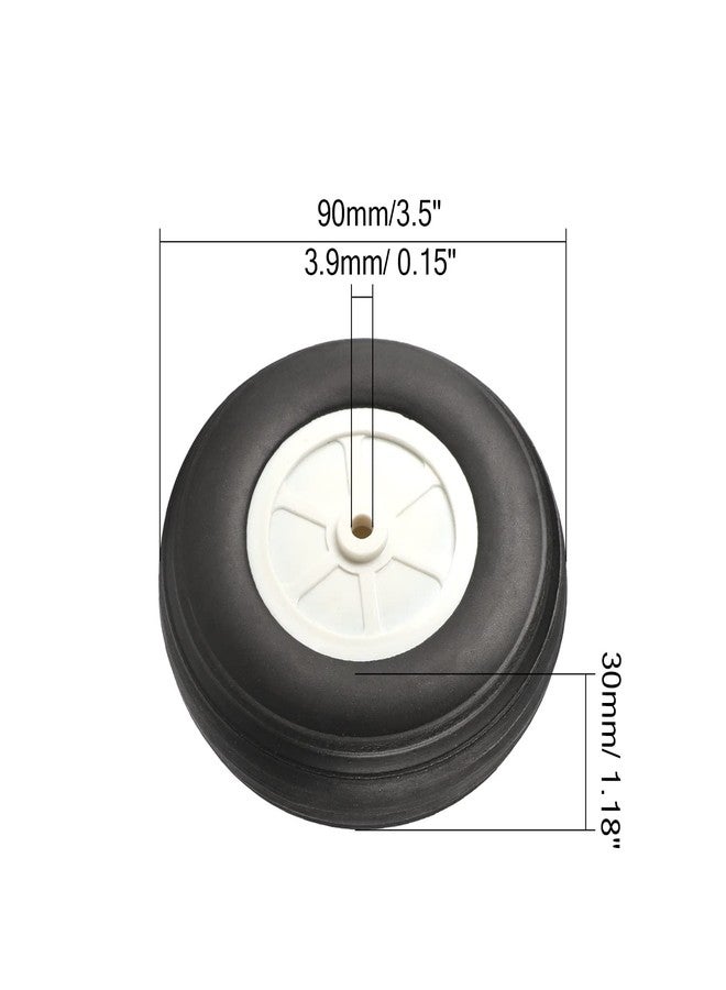 Fielect فيلكت 3.5 بوصة طائرة نموذجية RC إطارات خلفية خفيفة الوزن مجموعة إطارات وعجلات لطائرة RC إطارات إسفنجية PU مع محور بلاستيكي 2 قطع - Image 2