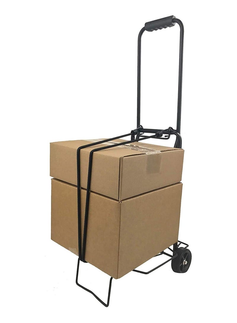 HAVEN Folding Light Hand Truck Small Wheels – Luggage Trolley Cart | Portable Fold-Up Dolly – Collapsible | 70 lb, Black Elastic Included - Image 3