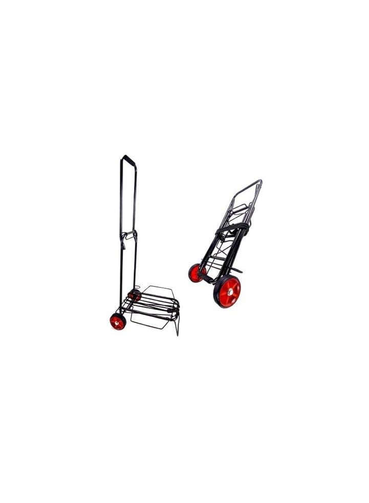 HAVEN Folding Light Hand Truck Small Wheels – Luggage Trolley Cart | Portable Fold-Up Dolly – Collapsible | 70 lb, Black Elastic Included - Image 1