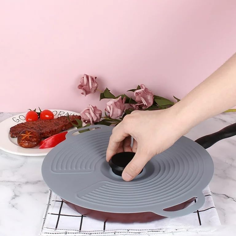 Vroxy Portable Silicone Spill Stopper Pot Pan Lid Cover Microwave Cover for Containers, Cups, Plates, Fruits Fresh Cover Microwave Cover (1Pcs) (Large) - Image 3