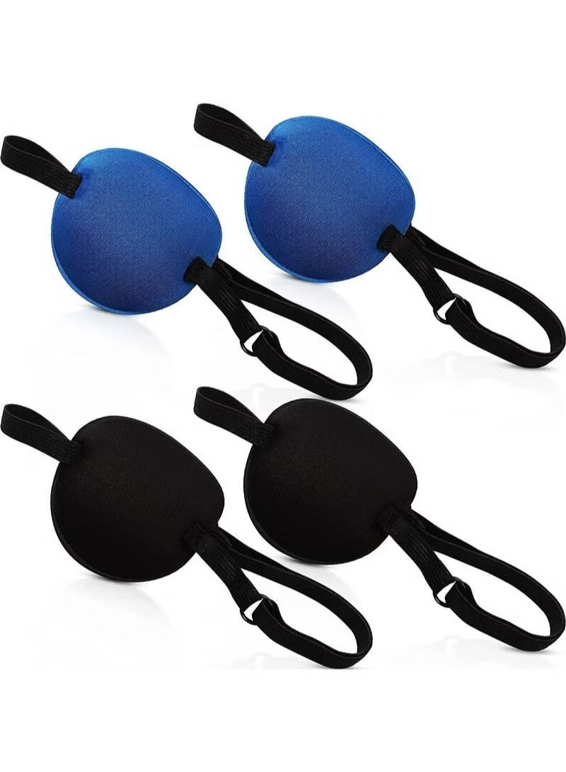 Generic 4 PCS Eye Patches With Soft Medical Eye Patch Adjustable Amblyopia Lazy Eye Patches With Pirate Eye Patches For Cosplay Left And Right Eyes Adults With 2 Color  - Image 1