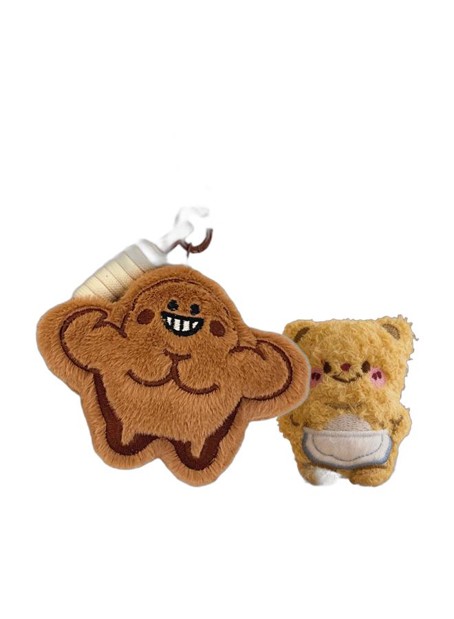 كيراي حقيبة ربطة القوس الراقية / سلاسل المفاتيح (سلاسل التمثال القوي الصغير العضلي) & Angel Custard Bear Plush Keychain Bundle - Image 1