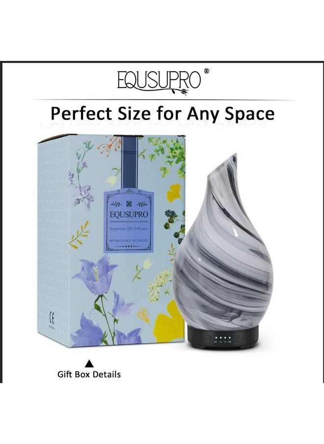 EQUSUPRO Essential Oil Diffuser 120Ml Ultrasonic Aromatherapy Diffuser With Handmade Glass Bpa Free Waterless Autooff 4 Timer Setting 7 Colors Changed Led For Home Yoga Office  - Image 5