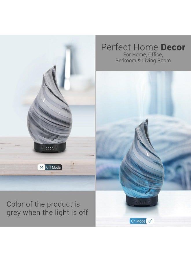 EQUSUPRO Essential Oil Diffuser 120Ml Ultrasonic Aromatherapy Diffuser With Handmade Glass Bpa Free Waterless Autooff 4 Timer Setting 7 Colors Changed Led For Home Yoga Office  - Image 2