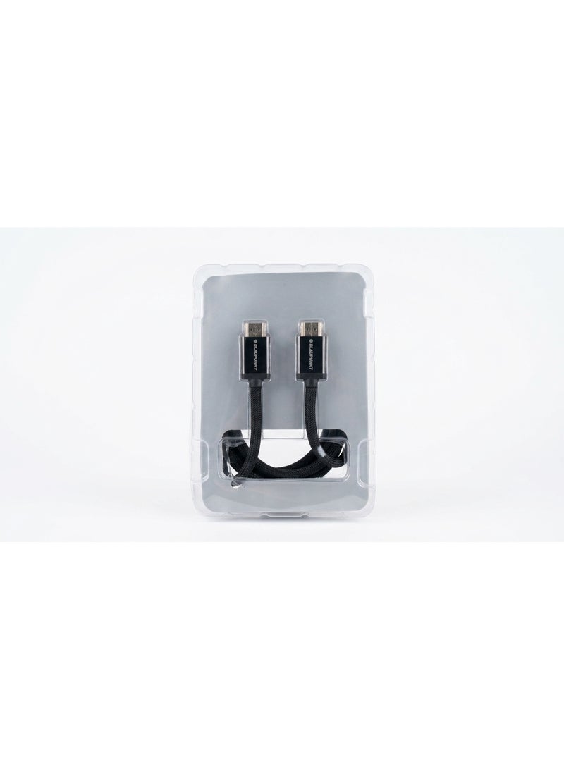 بلوبونكت وصلة HDMI إلى HDMI عالية السرعة من بلاوبنكت Blaupunkt بطول 5 متر - مطلية بالذهب لنقل الصوت والصورة بدقة عالية لأجهزة التلفزيون والكمبيوتر والبلايستيشن - Image 1