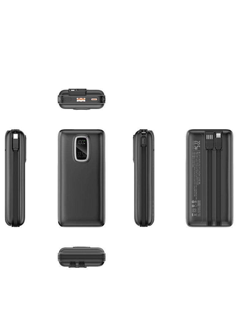 20000mAh Super Fast Charging Power Bank Type-C Built-in Three-wire Two-way Fast Charging Compatible with iPhone Black