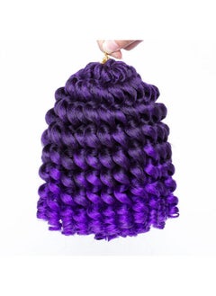 Leeven Eeven 3 Packs Wand Curl Jamaican Bounce Crochet Hair 8 Inch Synthetic Jumpy Wand Curly Hair Extensions Ombre Purple Twist Crochet Braiding Hair 20 Strands/Pack  - Image 3