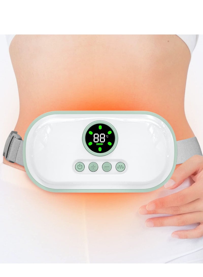 Excefore Portable Cordless Heating Pad, Pad for Back Pain with 3 Heat Levels and 4 Massage Modes, Electric Fast Belly Wrap Belt Women Girl(White)  - Image 1