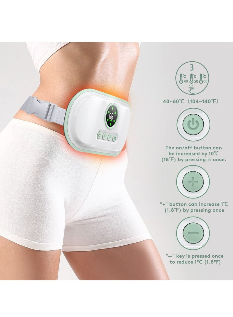 Excefore Portable Cordless Heating Pad, Pad for Back Pain with 3 Heat Levels and 4 Massage Modes, Electric Fast Belly Wrap Belt Women Girl(White)  - Image 3