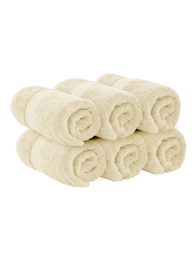 1CHASE Pack of  6 - Luxury Cotton Bathroom Towel, Beige 40x70cm - Image 2