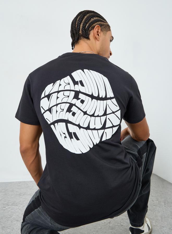 Styli Men Regular Fit Graphic Crew Neck T-Shirt - Image 3