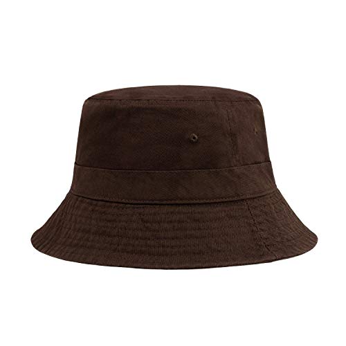 CHOK.LIDS Hot Summer Bucket Hat - Trendy Cotton Sun Hat for Beach, Golf, Fishing - Fun Outdoor Vacation Boonie for Men and Women (Coffee) - Image 1