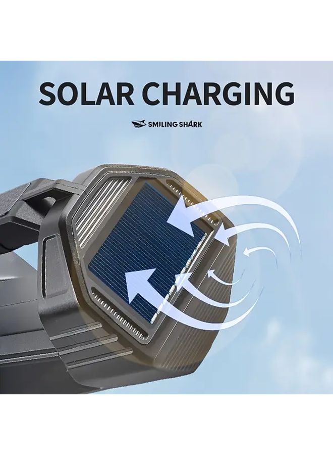 Model ST 5251A Smiling Shark Solar LED Flashlight Rechargeable USB Spotlight For Outdoor - Image 4