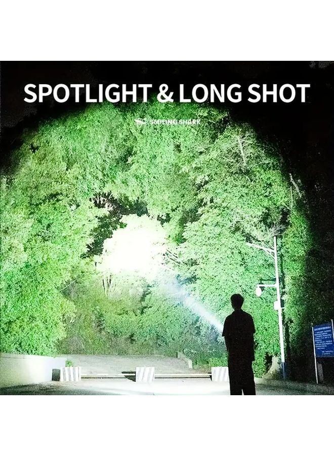 Model ST 5251A Smiling Shark Solar LED Flashlight Rechargeable USB Spotlight For Outdoor - Image 3