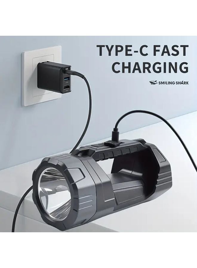 Model ST 5251A Smiling Shark Solar LED Flashlight Rechargeable USB Spotlight For Outdoor - Image 5