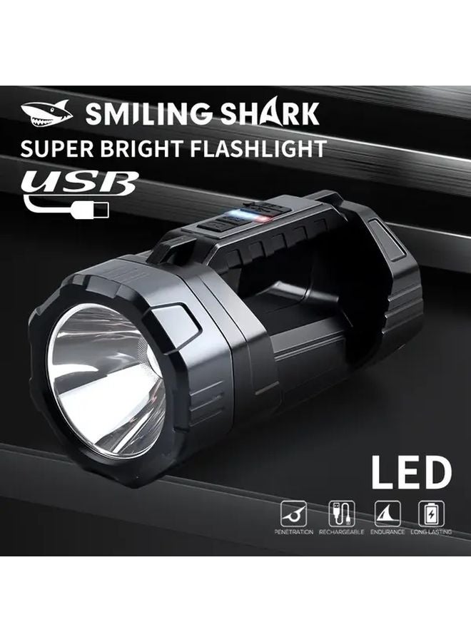 Model ST 5251A Smiling Shark Solar LED Flashlight Rechargeable USB Spotlight For Outdoor - Image 2
